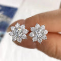 0.5 Ct Moissanite Flower Stud Earrings 925 Sterling Silver Solitaire Wedding 0.5 ct each silver