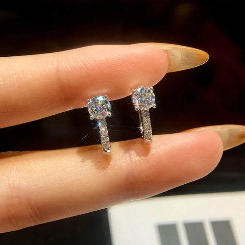 0.5ct Certified Moissanite Drop Earrings 925 Sterling Silver Wedding Gift