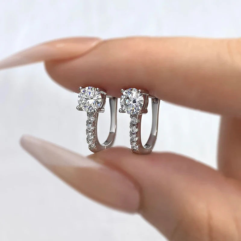 0.5ct Certified Moissanite Drop Earrings 925 Sterling Silver Wedding Gift 0.5 ct each