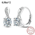 1.0ct Moissanite Hoop Earrings 925 Sterling Silver Wrap For Women Wedding Wrap Hoop