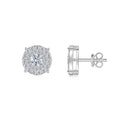 0.5Ct Moissanite Stud Earrings 925 Sterling Silver 18K Gold Plated Hypoallergenic 0.5ct each Silver