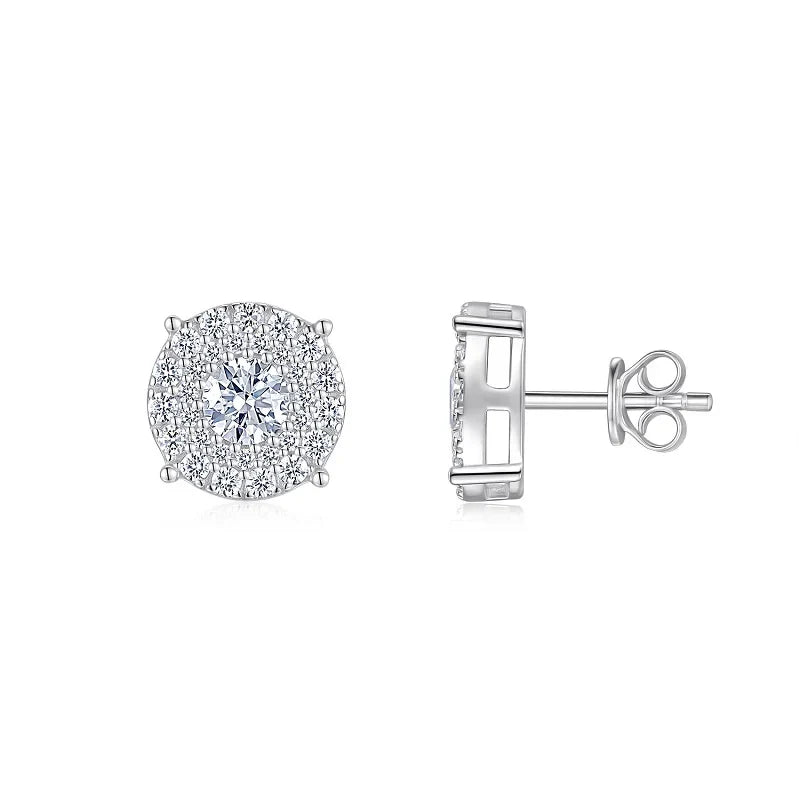 0.5Ct Moissanite Stud Earrings 925 Sterling Silver 18K Gold Plated Hypoallergenic 0.5ct each Silver