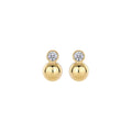0.5ct x2 Moissanite Orb Stud Earrings S925 Sterling Silver 18K Gold Plated 0.5ct each