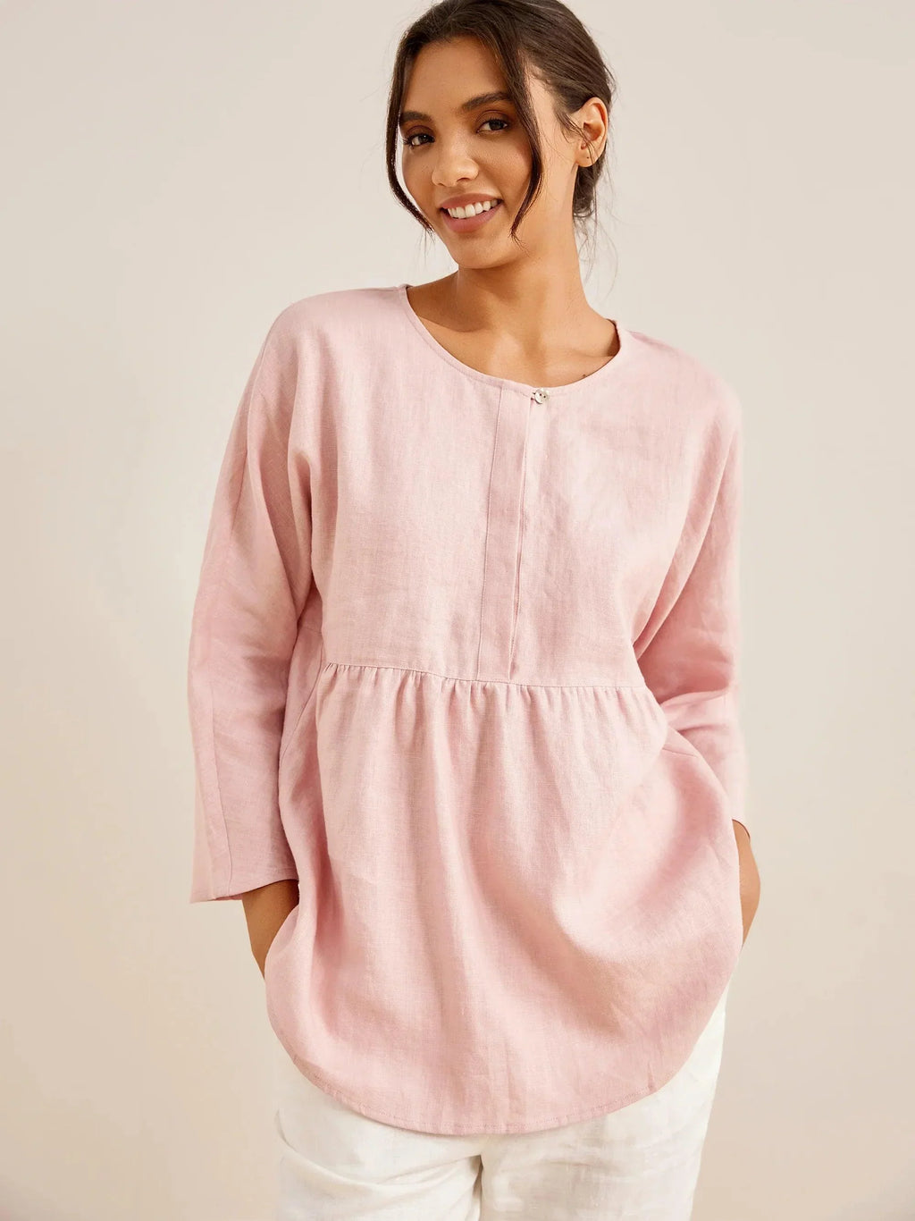 Linen Long-Sleeved Top SITKA Pale Pink