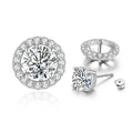 1.0 Ct Moissanite D Color Detachable Stud Earrings 925 Sterling Silver Silver