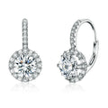 1.0ct Moissanite Hoop Earrings For Women Sterling Silver 925 Sparkling Engagement Wedding Gift halo round drop