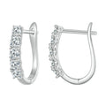 1.0CT Moissanite U-Shaped 925 Sterling Silver Hoop Earrings For Women Gift silver