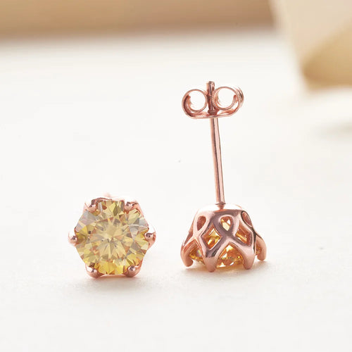 1-2 Carat D Color Moissanite Earrings 925 Sterling Silver Studs For Women