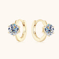 1 Carat Moissanite Stud Earrings 925 Sterling Silver Six-Prong Wedding Gift gold 1ct each