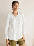 100% Linen Tie Cardigan Top DAKOTA Optic White