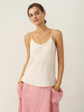 100% Linen Beaded Hem Camisole Bree Natural Linen