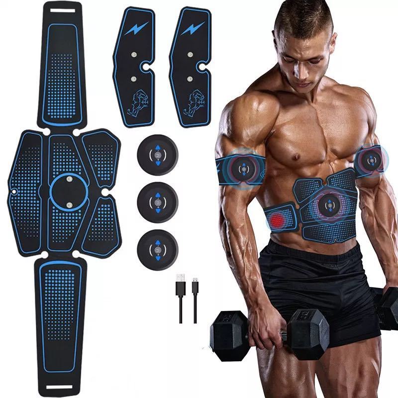 Abdominal muscle training with EMS fitness equipment Blue 6 pcs