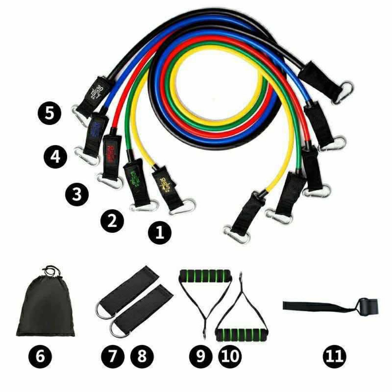 Latex Pull Rope Resistance Bands 11pcs