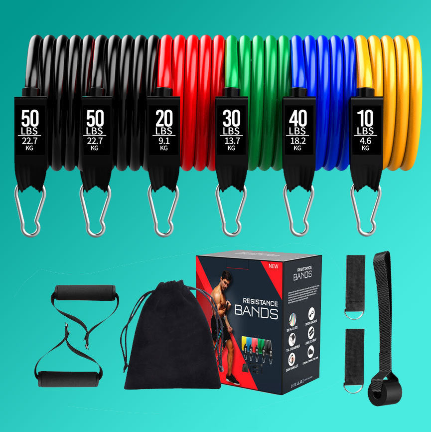 Latex Pull Rope Resistance Bands 11pc200 pounds