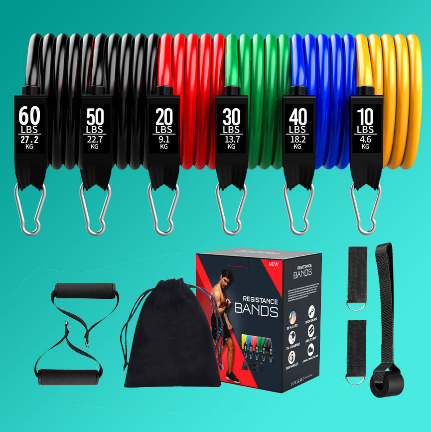 Latex Pull Rope Resistance Bands 11pc210 pounds
