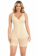 Fajas Colombianas Shapewear For Women Tummy Control Full Shapewear Butt Lifter With Zipper Crotch Beige