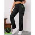Women's Casual Retro Large Pocket Casual Pants Black