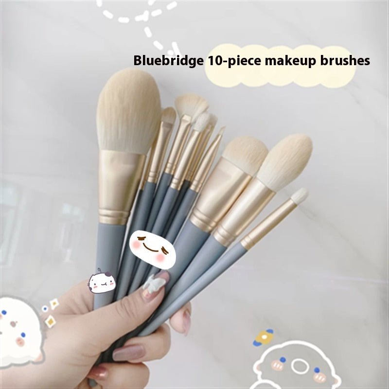 10 Makeup Brushes Suit Foundation Face Powder Eye Shadow Brush Complete Set 10 Bare Brushes