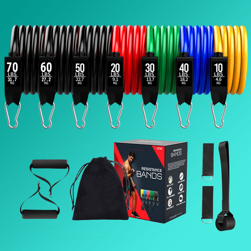 Latex Pull Rope Resistance Bands 11pc280 pounds