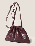 Sheepskin Woven Drawstring Commuter Tote Angora Red One Size