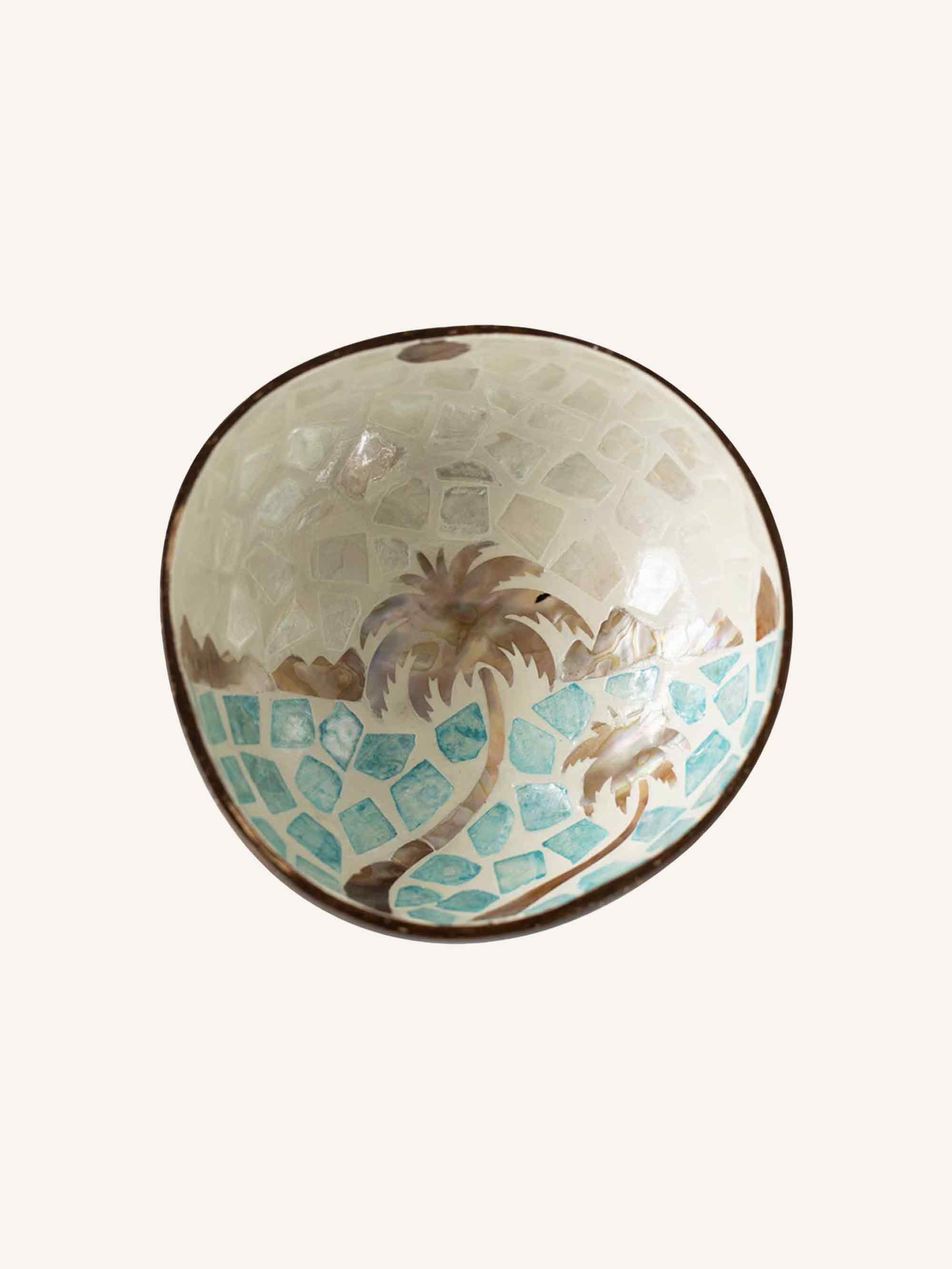 HANDMADE NATURAL SHELL COCONUT BOWL DECOR Beachside One-Size