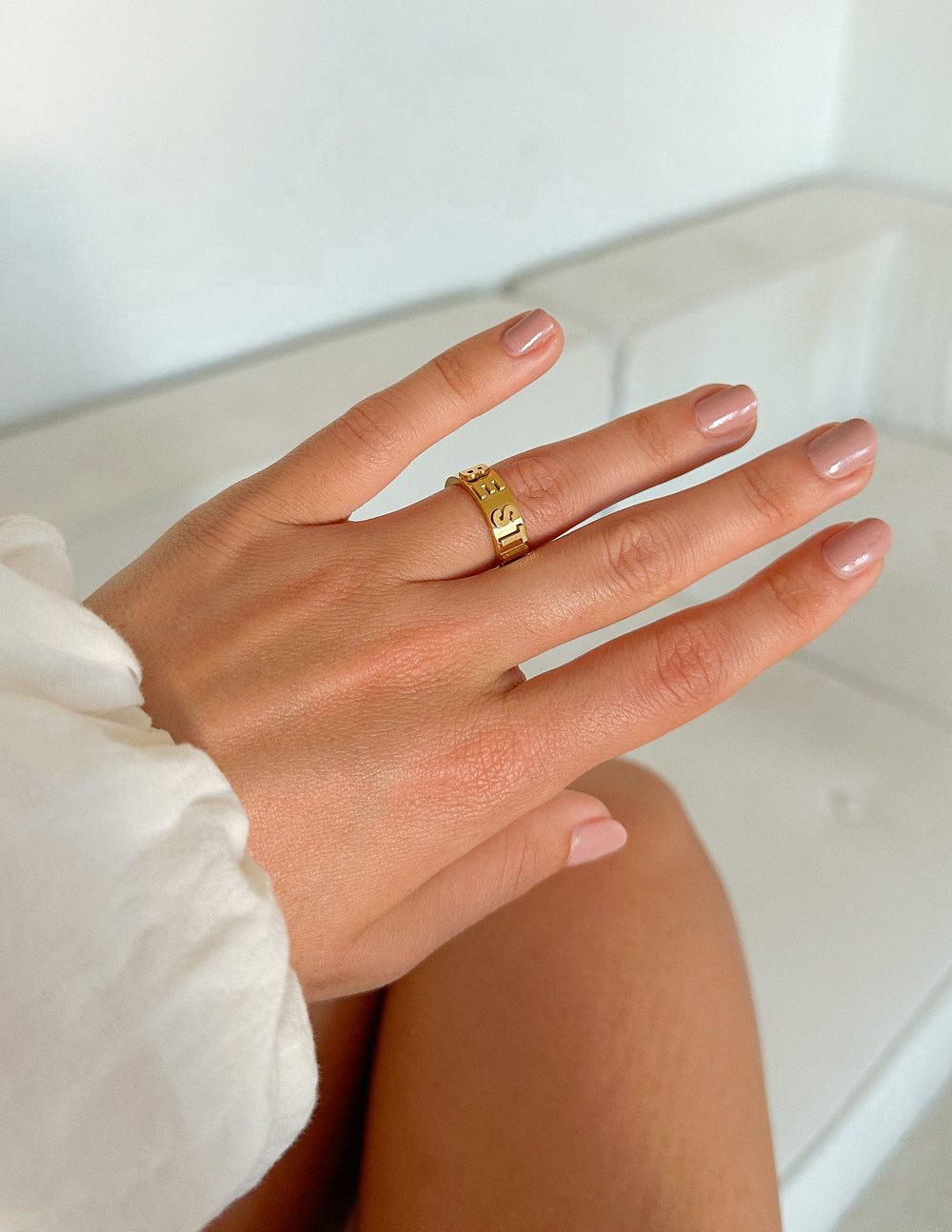 Be Still 3D Letter Ring
