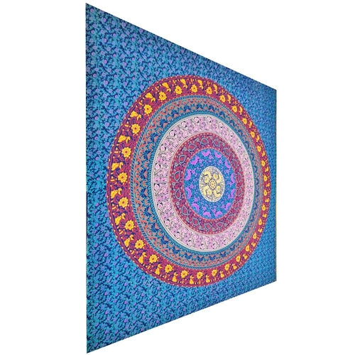 Botanical Garden Full Size Floral Tapestry Wall Art 90 x 80 Blue Floral