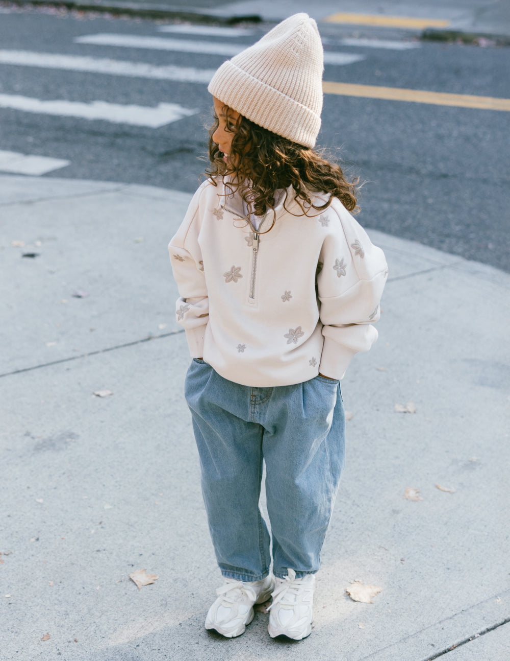Floral Kids Half-Zip 6Y