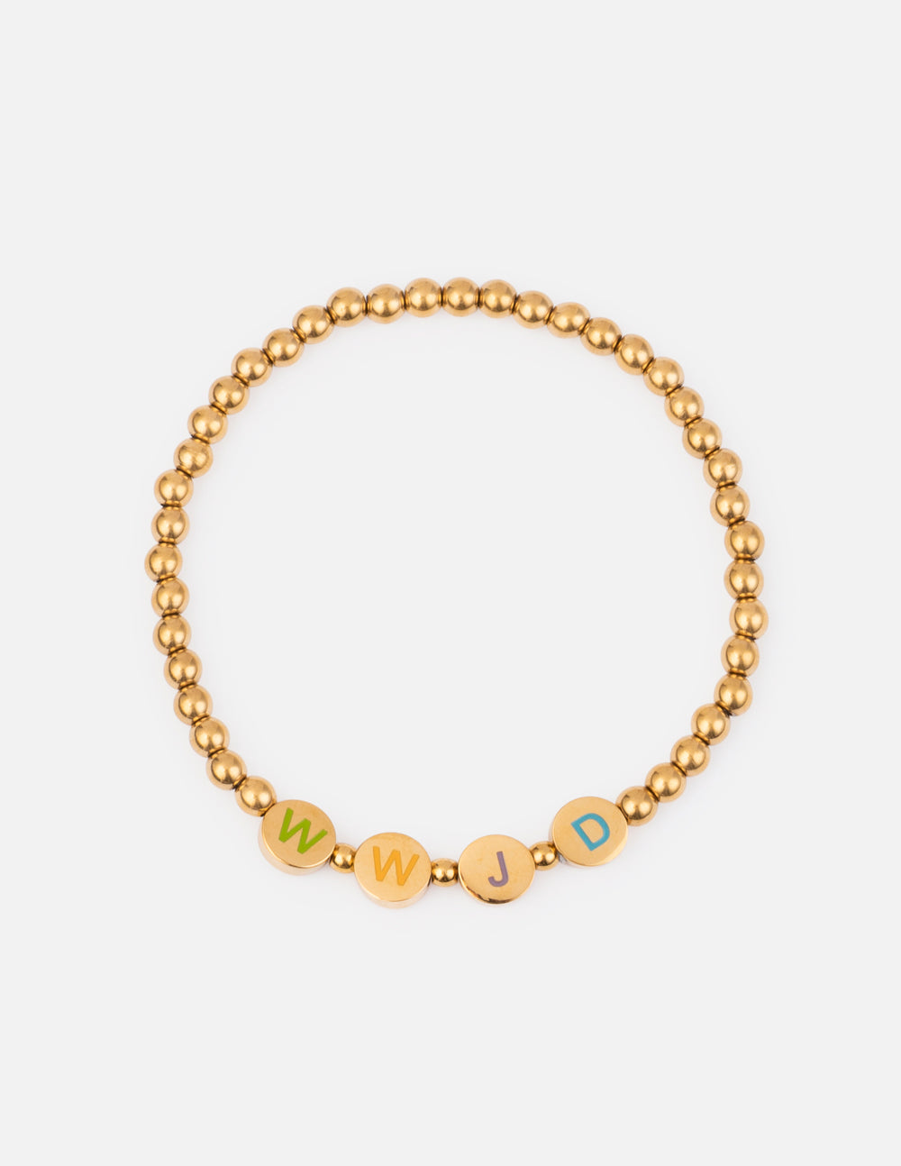 Gold WWJD Letter Bracelet Large