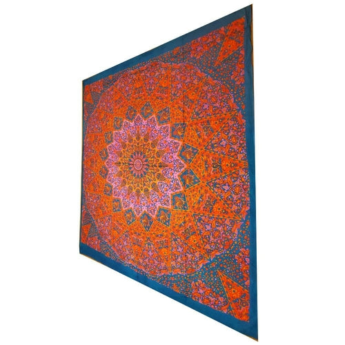 Chakra Elephant Mandala Tapestry Wall Hanging Decor 90 x 80 Pink Cotton