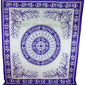 Purple Tigers And Elephants Mandala Tapestry Wall Art 90 x 80 Purple Cotton