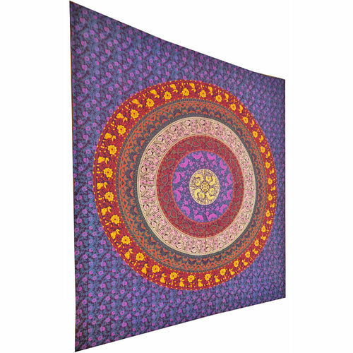 Botanical Garden Full Size Floral Tapestry Wall Art 90 x 80 Purple Floral