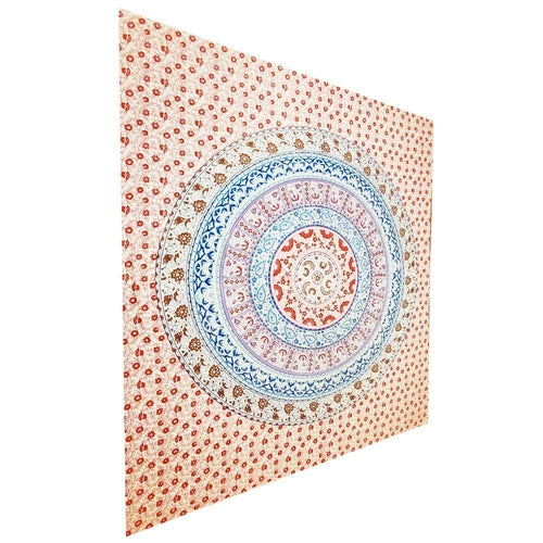 Botanical Garden Full Size Floral Tapestry Wall Art 90 x 80 Beige Floral