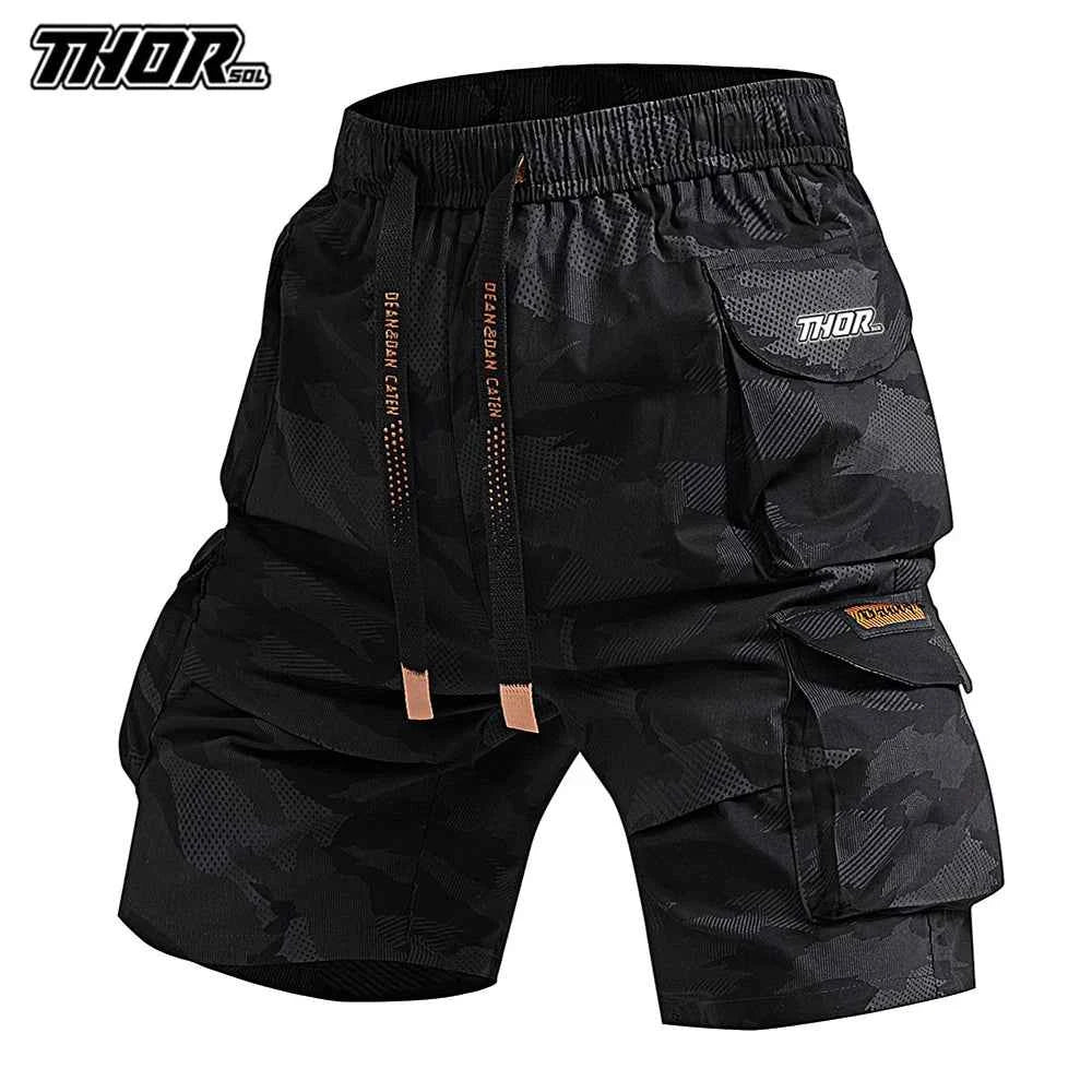 THORSOL Men's Summer Cycling Pants black camouflage