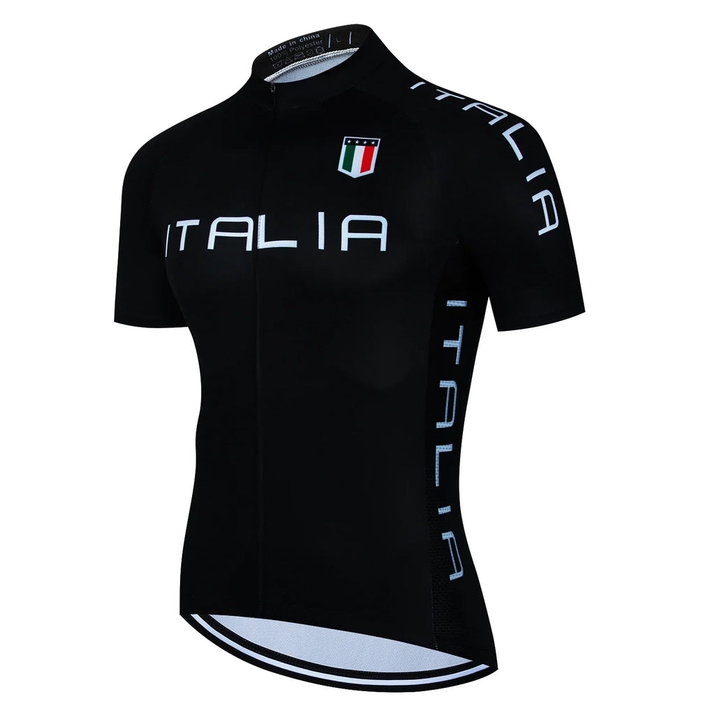 Mens Cycling Jersey Classic Black Cycling Racing Tops Short Sleeve A5
