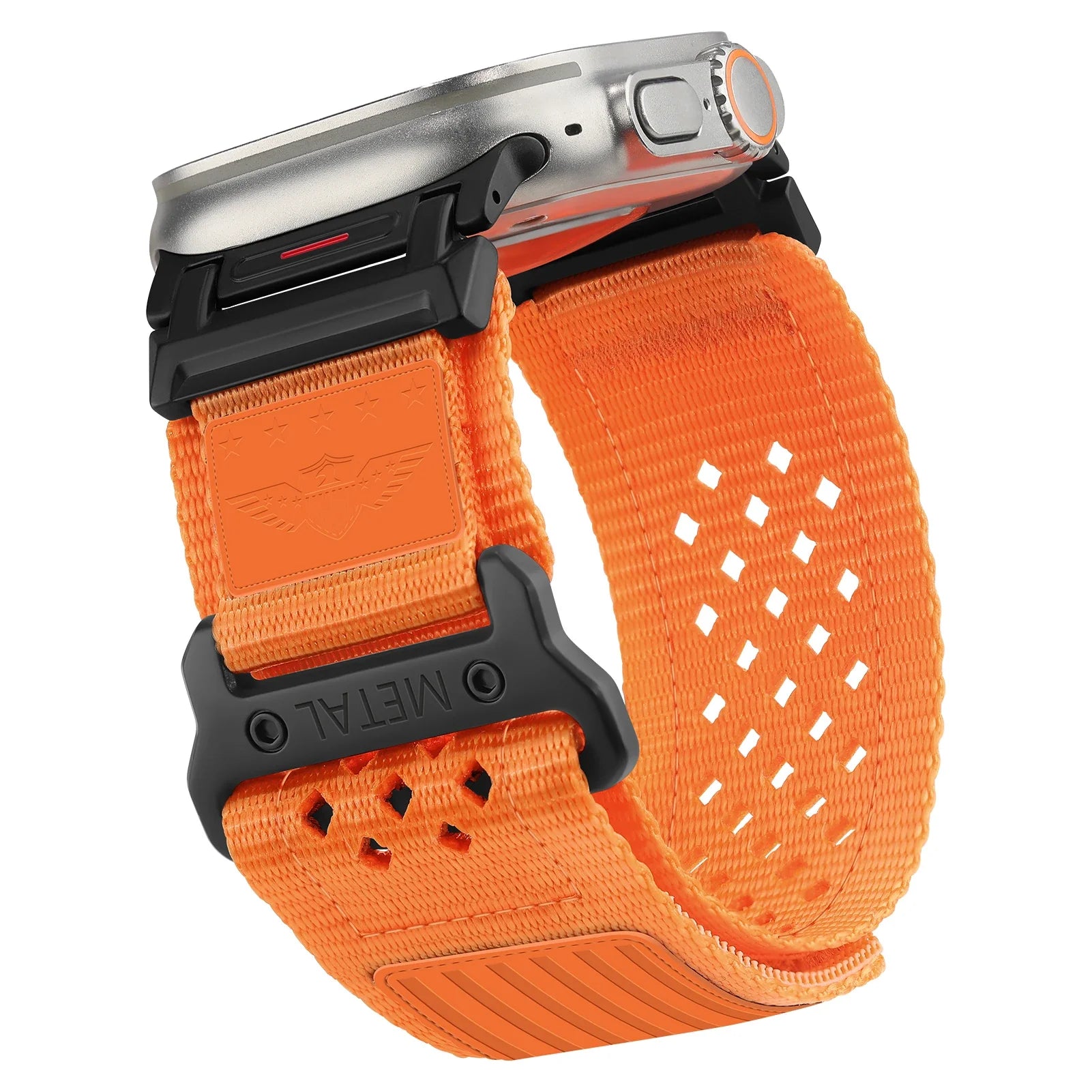 Apple Watch Nylon Band - Sport Loop - Breathable and Durable orange leather