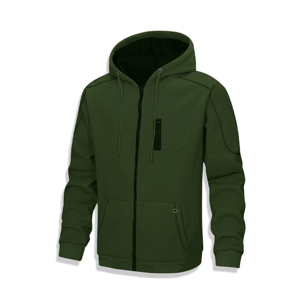 Men's Jacket Cycling Thermal Fleece Windproof Sportswear army green