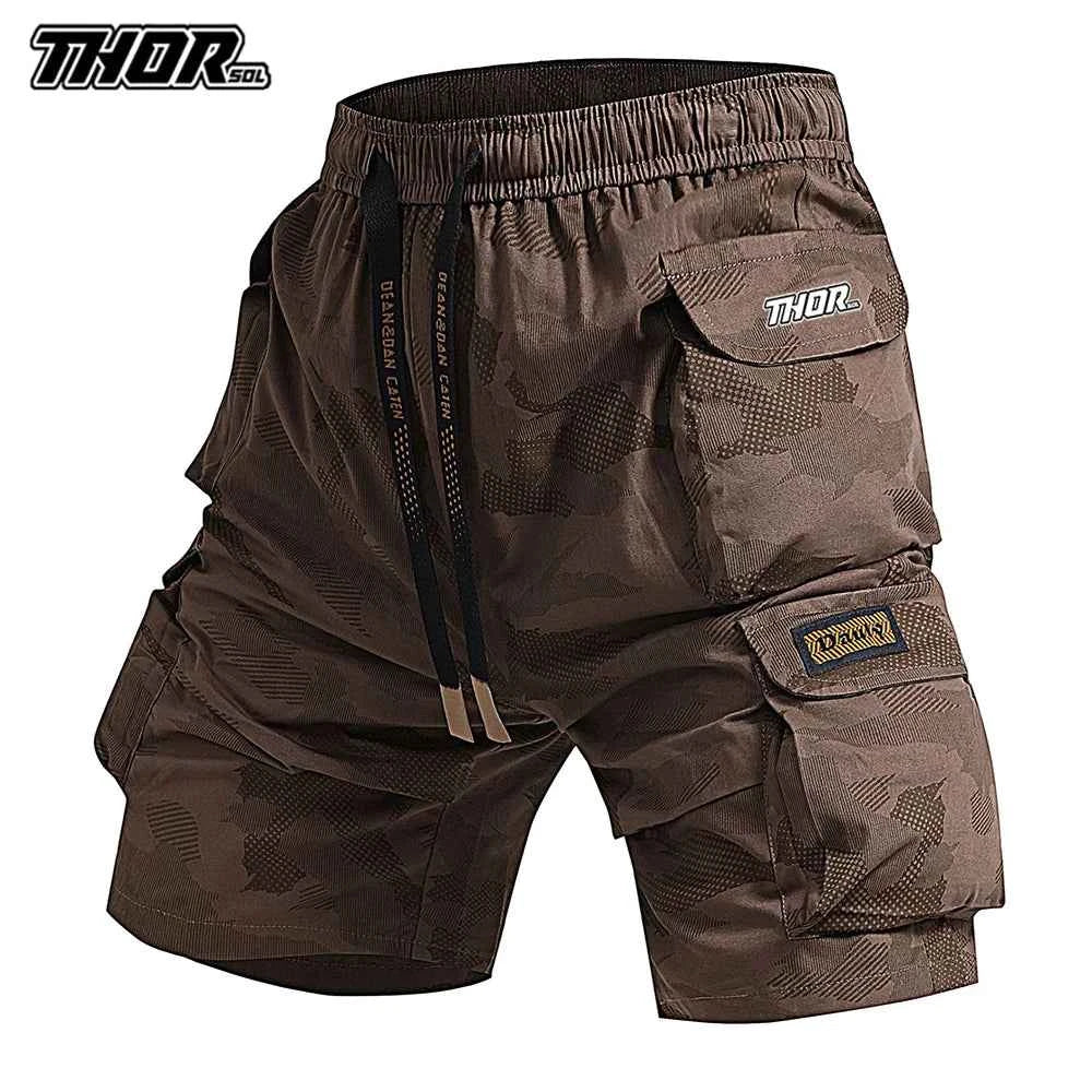 THORSOL Men's Summer Cycling Pants brown camouflage