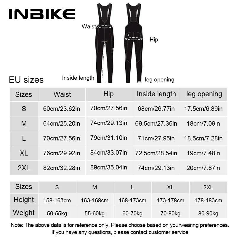 INBIKE Thermal Fleece Men's Cycling Bib Pants