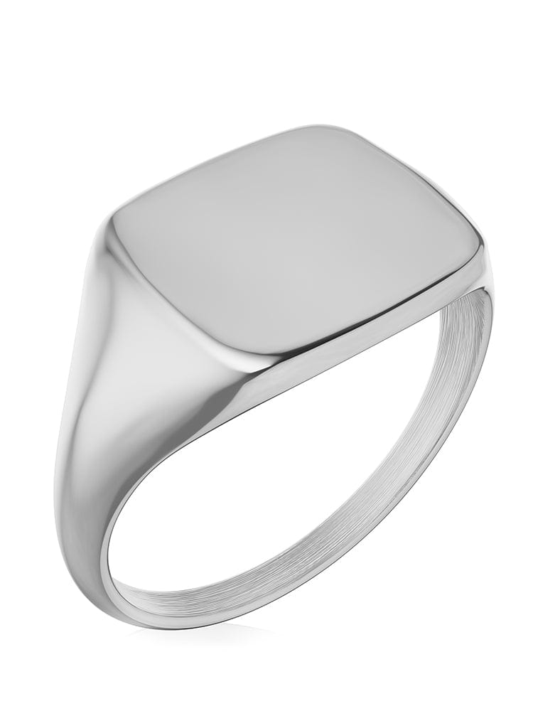 Silver Square Signet Rings (Polished) 12