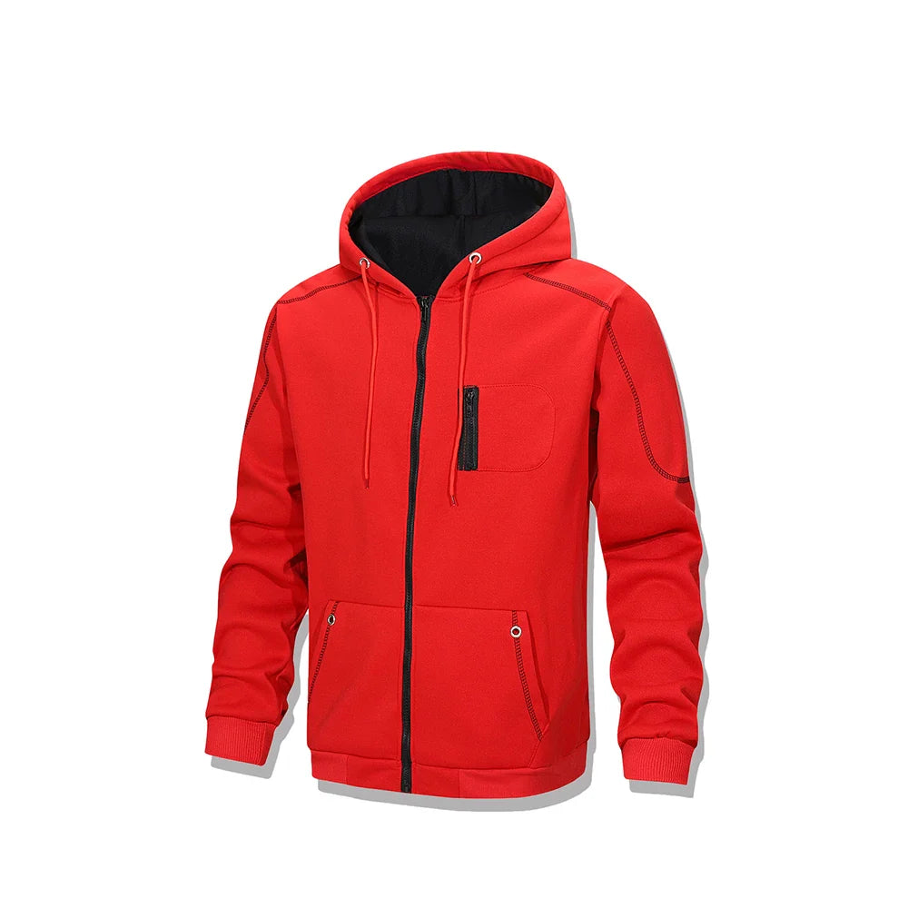Men's Jacket Cycling Thermal Fleece Windproof Sportswear Red