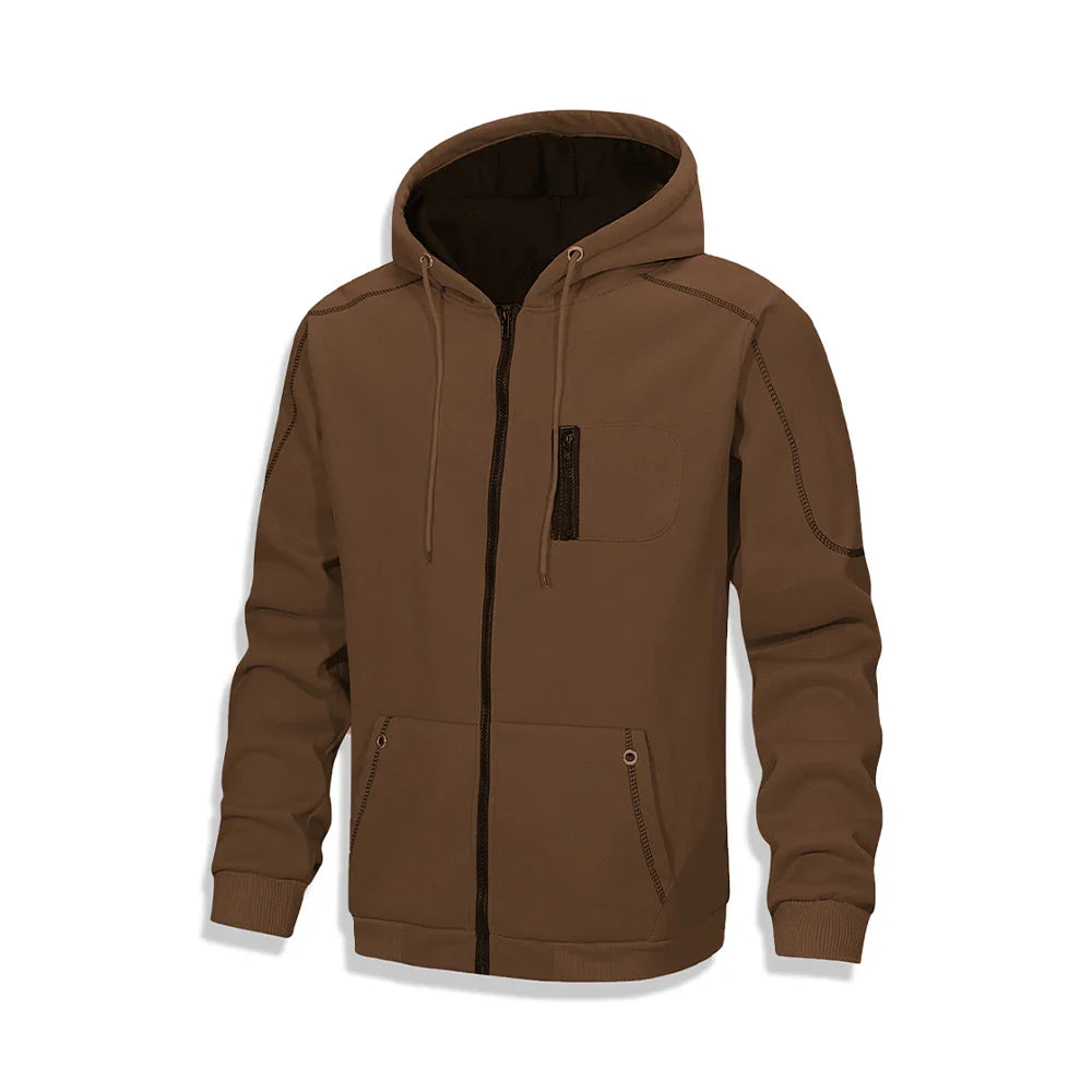Men's Jacket Cycling Thermal Fleece Windproof Sportswear brown
