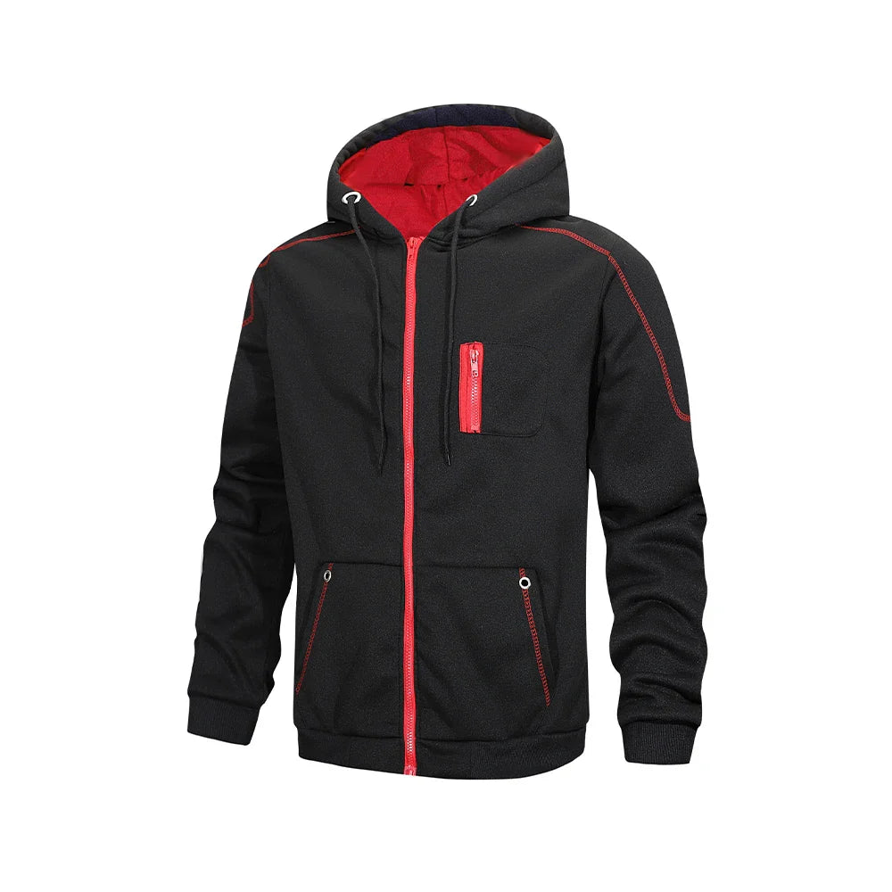 Men's Jacket Cycling Thermal Fleece Windproof Sportswear black