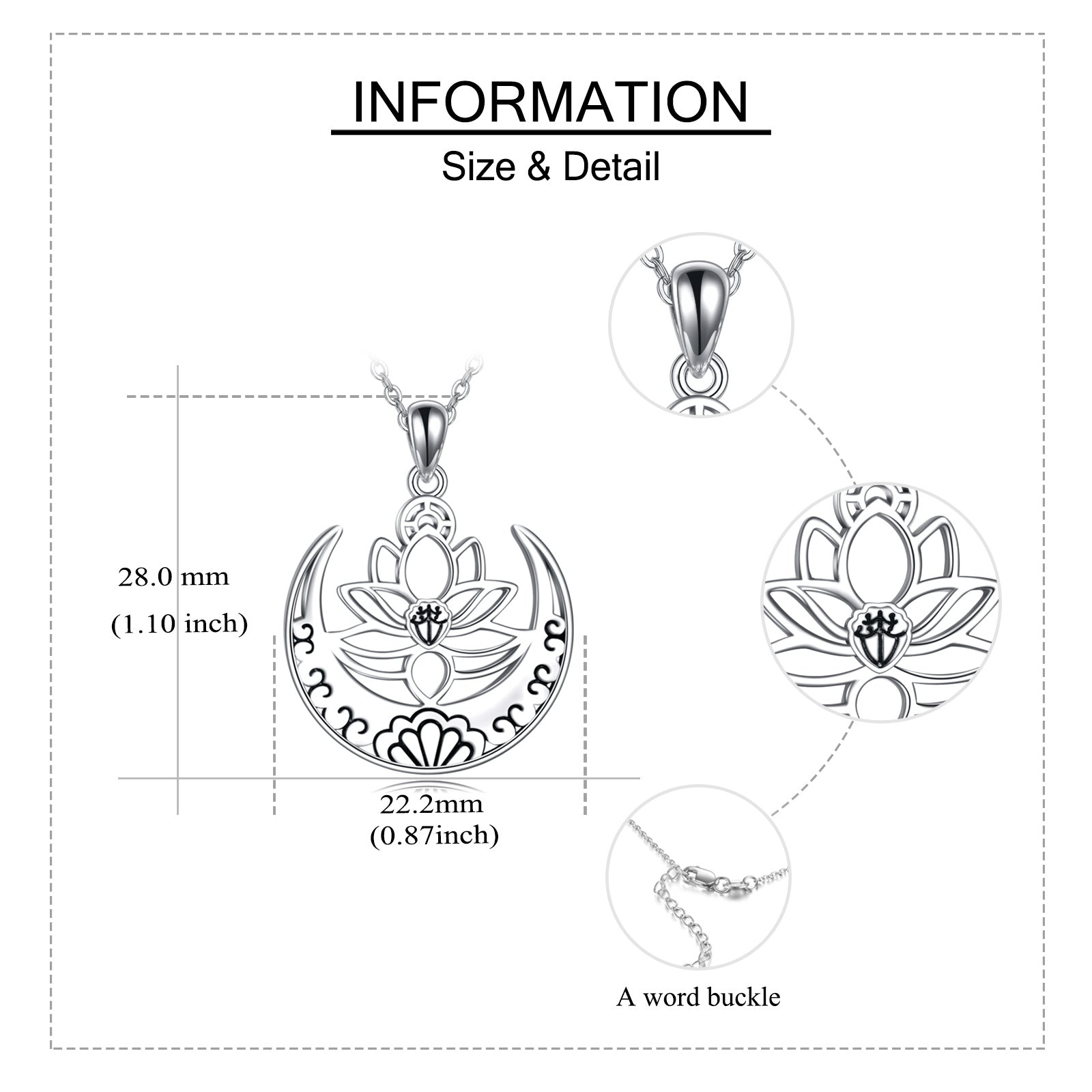 Lotus Flower Symbol Yoga Necklace Sterling Silver Sanskrit Symbol Balancing Jewelry