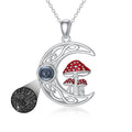 100 languages I Love You Projection Stone Mushroom Moon Necklace Sterling Silver Silver
