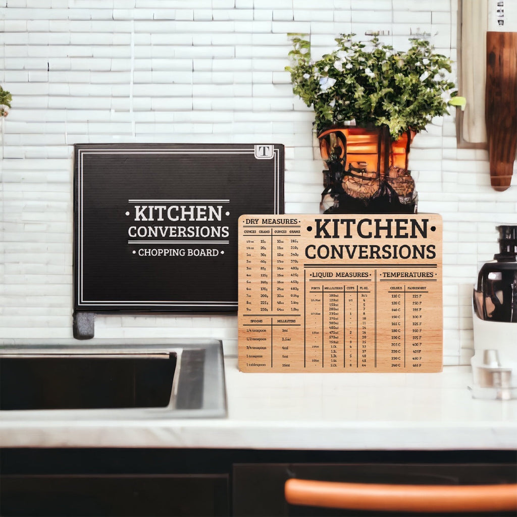 Bamboo Kitchen Conversion Board 12.75x10 Inch Measurement Countertop Decor Gift