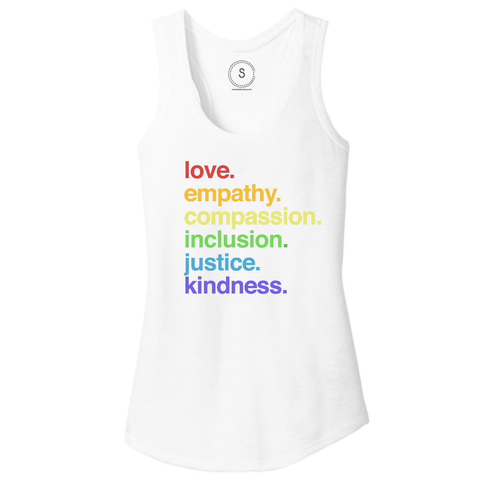 'Kindness is' Pride Racerback White
