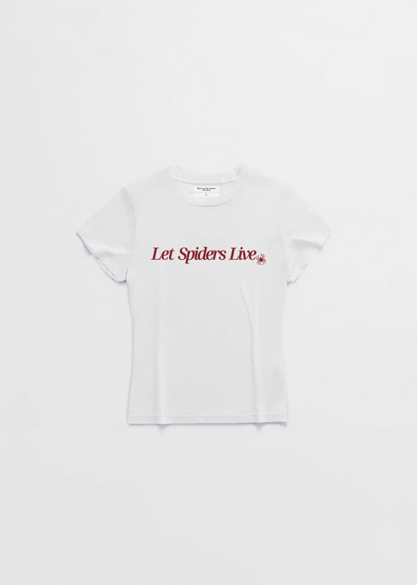 Let Spiders Live Baby Tee White