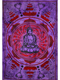 Purple Buddha Mandala Lotus Tapestry Wall Hanging Decor 80 x 55 Purple Cotton