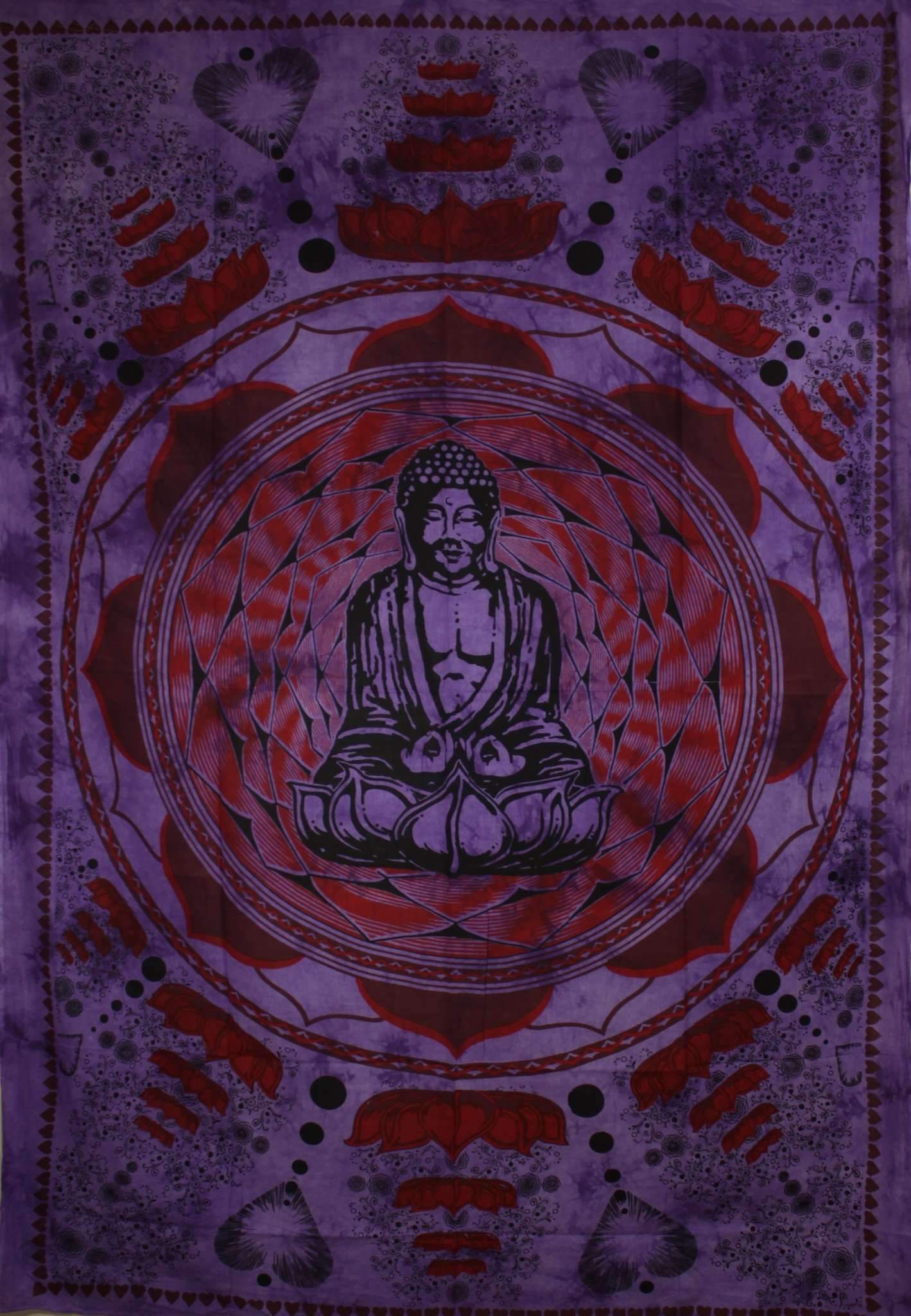 Purple Buddha Mandala Lotus Tapestry Wall Hanging Decor